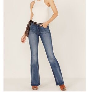 7 For All Mankind Women’s Medium Wash Low Rise Wide Leg Jeans Size 27”